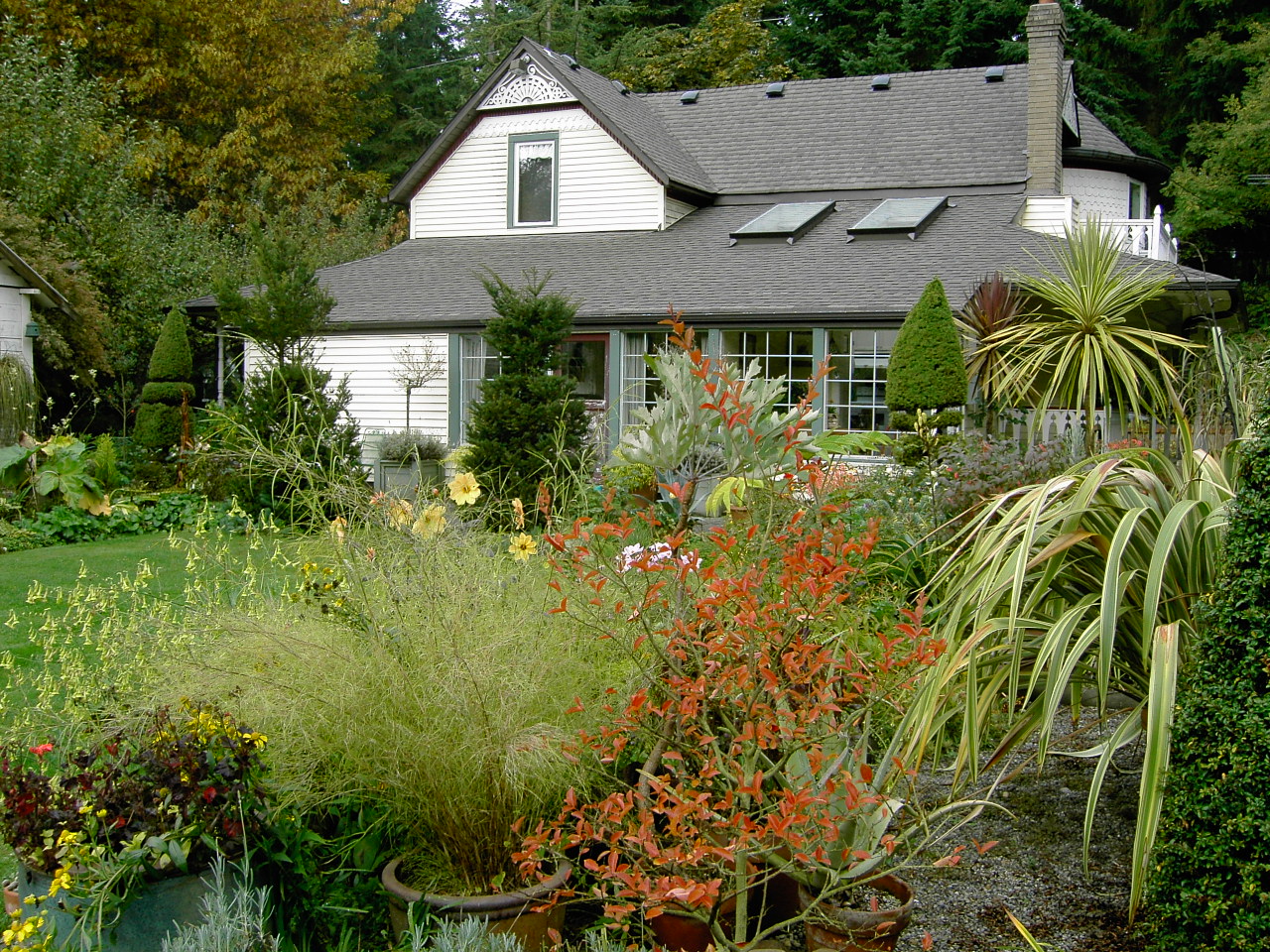 Behind our 1906 farmhouse and display gardens